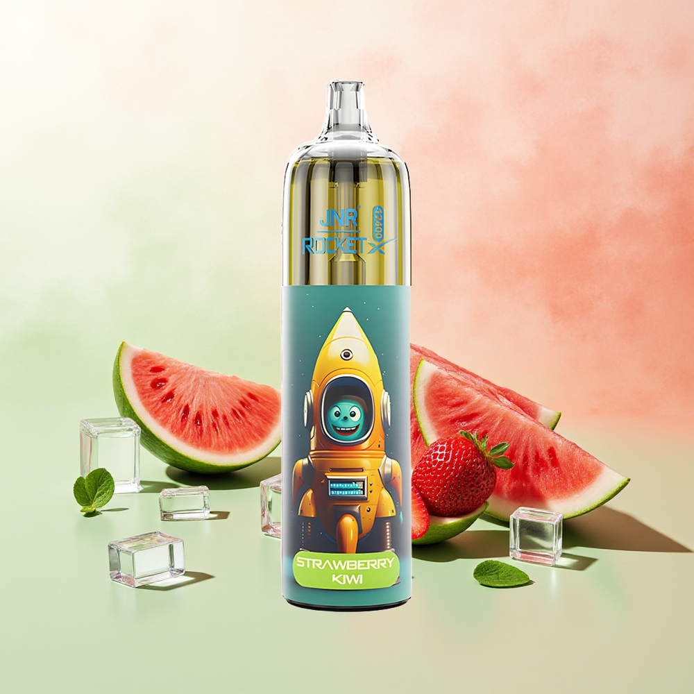 JNR Rocket-X 12400 Züge Erdbeer Wassermelone Eis Einstellbarer Luftstrom RGB Mesh Coil Typ-C Schnellladung