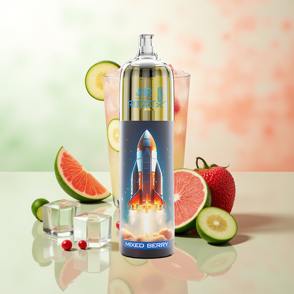 JNR Rocket-X 12400 Züge Mischbeeren Verstellbarer Luftstrom RGB 1.2ohm Mesh 850mAh 25ml Typ-C Schnellladung