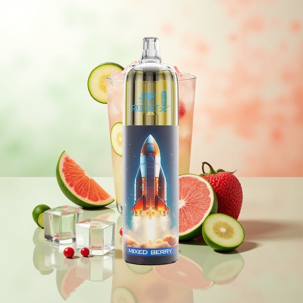 JNR Rocket-X 12400 Züge Mischbeeren Verstellbarer Luftstrom RGB 1.2ohm Mesh 850mAh 25ml Typ-C Schnellladung