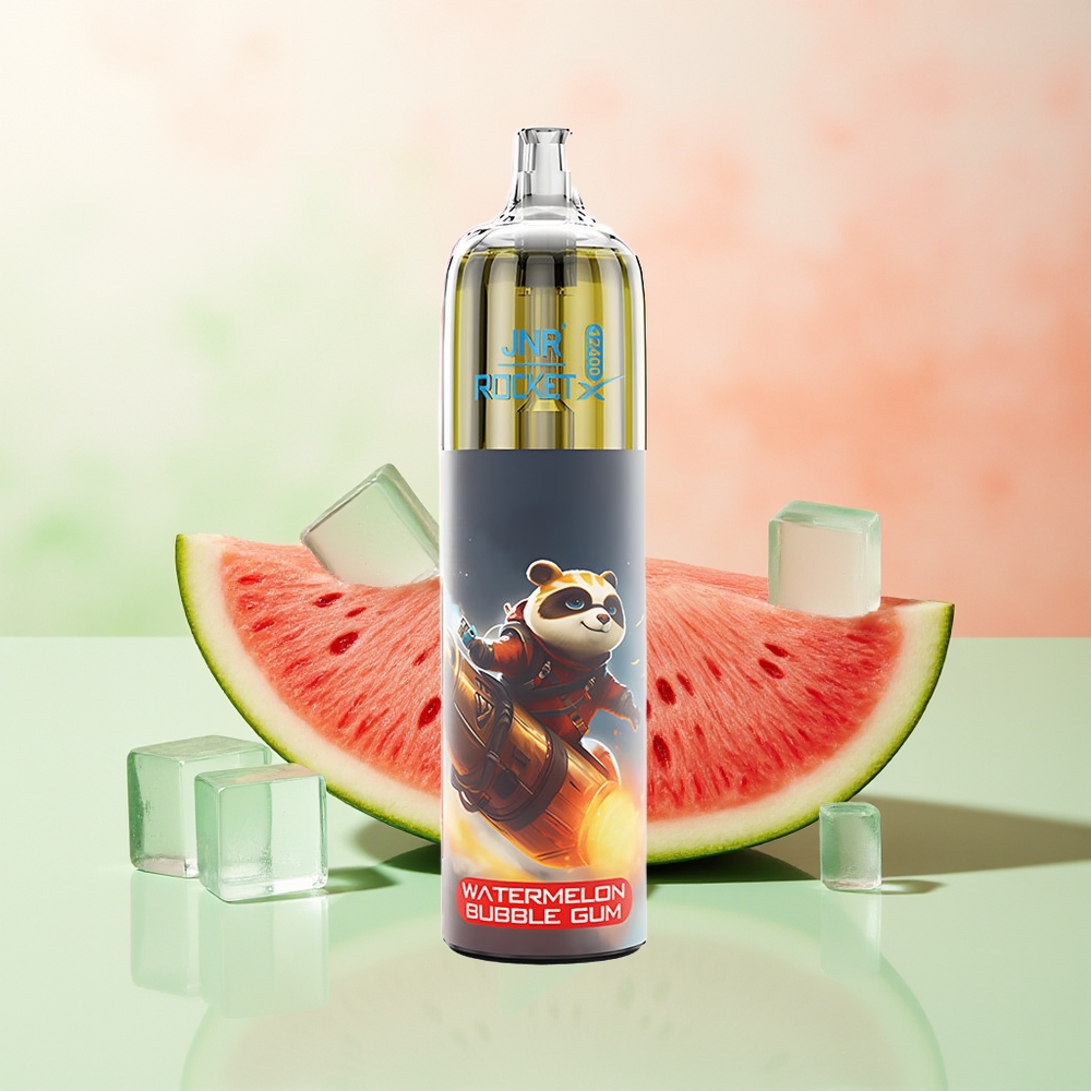JNR Rocket-X 12400 Züge Wassermelonen Kaugummi RGB Typ-C 850mAh 25ml 1.2ohm Mesh Luftstrom
