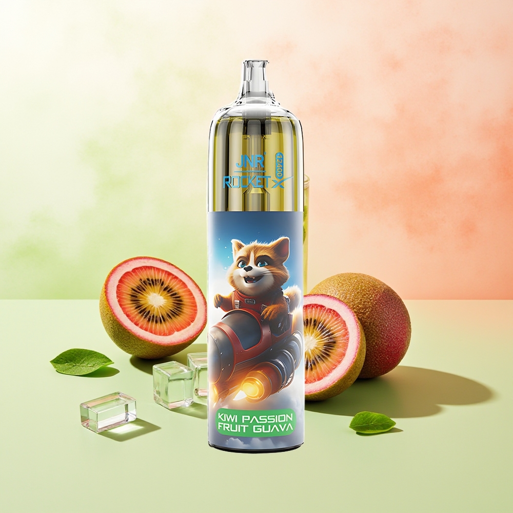JNR Rocket-X 12400 Züge Wegwerf-Vape Kiwi Passionsfrucht Guave RGB-Lichter 1,2ohm Mesh Coil Typ-C Schnellladung
