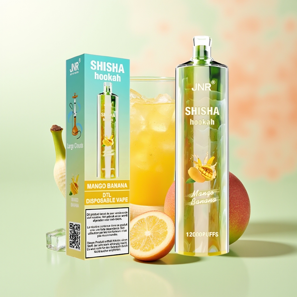 JNR Shisha Hookah 12000 Züge Mango Banane Typ-C Schnellladung 24ml 750mAh