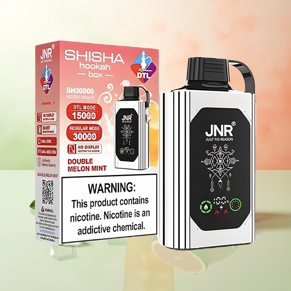 JNR Shisha Hookah Box 20500 Züge Doppelapfel HD Display 1000mAh 25ml Dual Mesh Coil & Dual Core Typ-C Schnellladung 0% 2% 5%