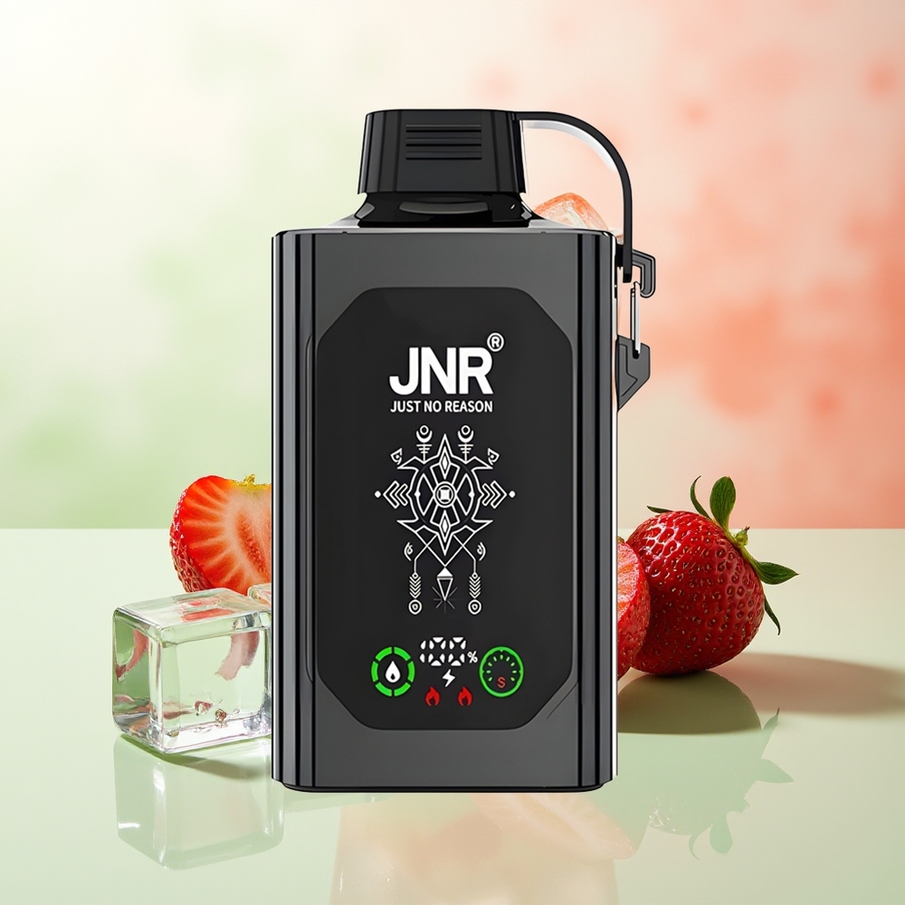 JNR Shisha Hookah Box 20500 Züge Erdbeer-Eis HD Display 1000mAh 25ml Dual Mesh Coil Dual Core Typ-C Schnellladung 0%2%5%