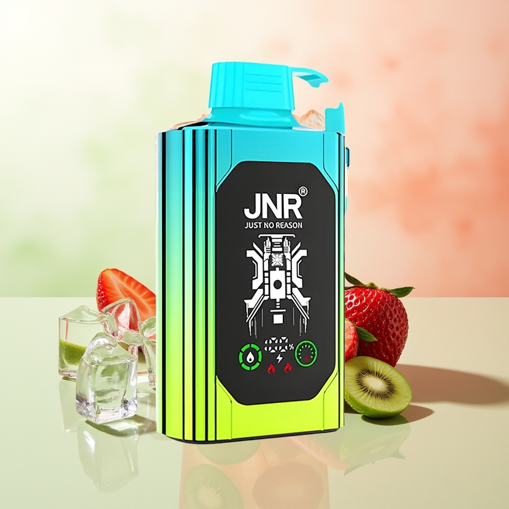 JNR Shisha Hookah Box 20500 Züge Erdbeer-Kiwi HD Display 1000mAh 25ml Dual Mesh Coil Dual Core Type-C Schnellladung 0%2%5%