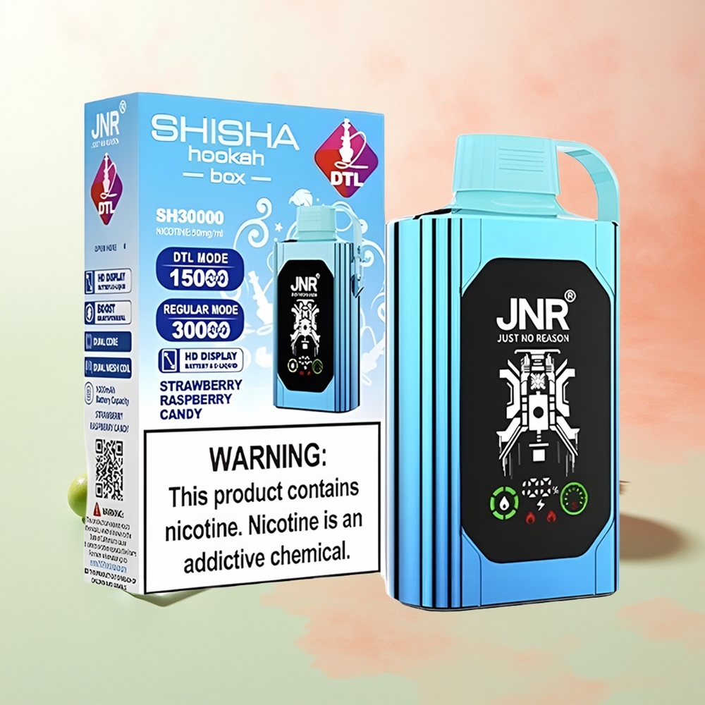 JNR Shisha Hookah Box 20500 Züge Erdbeere Himbeere Bonbon HD Display 1000mAh 25ml Dual Mesh Coil Type-C