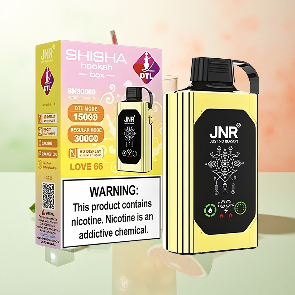 JNR Shisha Hookah Box 20500 Züge HD Display Liebe 66 Dual Mesh Coil Typ-C Schnellladung 25ml E-Liquid 1000mAh
