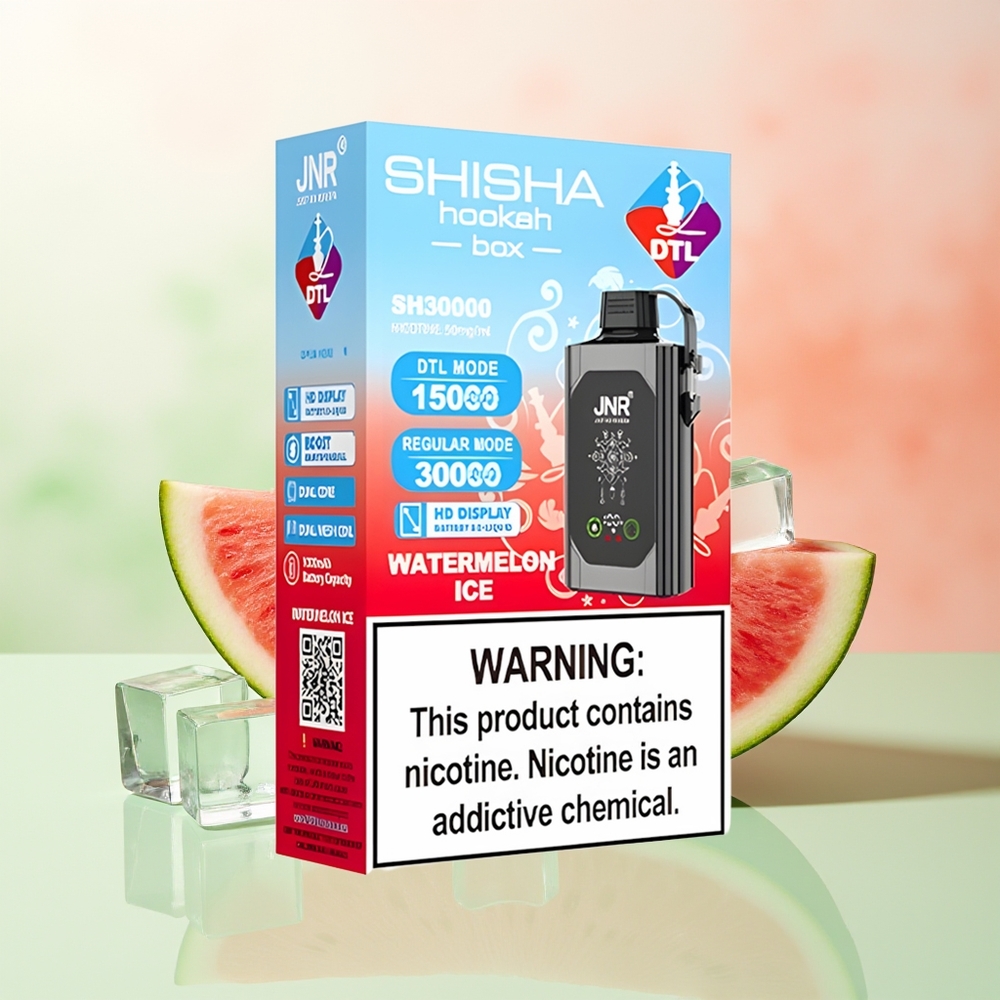 JNR Shisha Hookah Box 20500 Züge HD Display Wassermelone Eis Dual Mesh Coil Dual Core Typ-C Schnellladung 1000mAh 25ml 0%2%5%