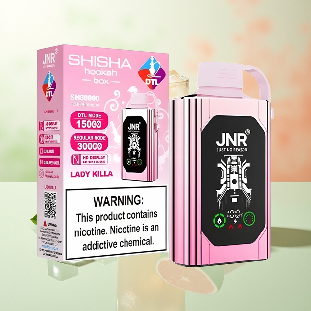 JNR Shisha Hookah Box 20500 Züge Lady Killa HD Display 1000mAh 25ml Dual Mesh Coil Typ-C Schnellladung 0%2%5%
