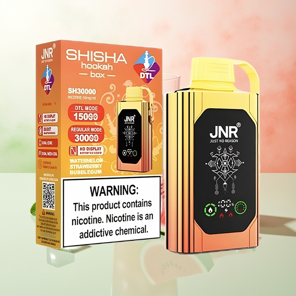 JNR Shisha Hookah Box 20500 Züge Wassermelone Erdbeere Bubblegum HD Display 1000mAh 25ml Dual Mesh Coil Type-C
