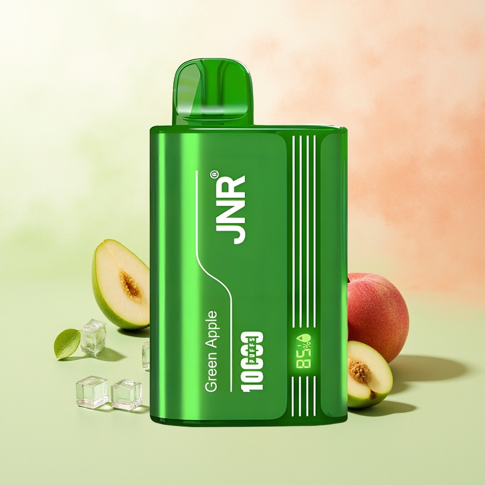 JNR Tank 10000 Züge Grüner Apfel Pfirsich Birne Digital Display Dual Mesh Coil Typ-C Schnellladung