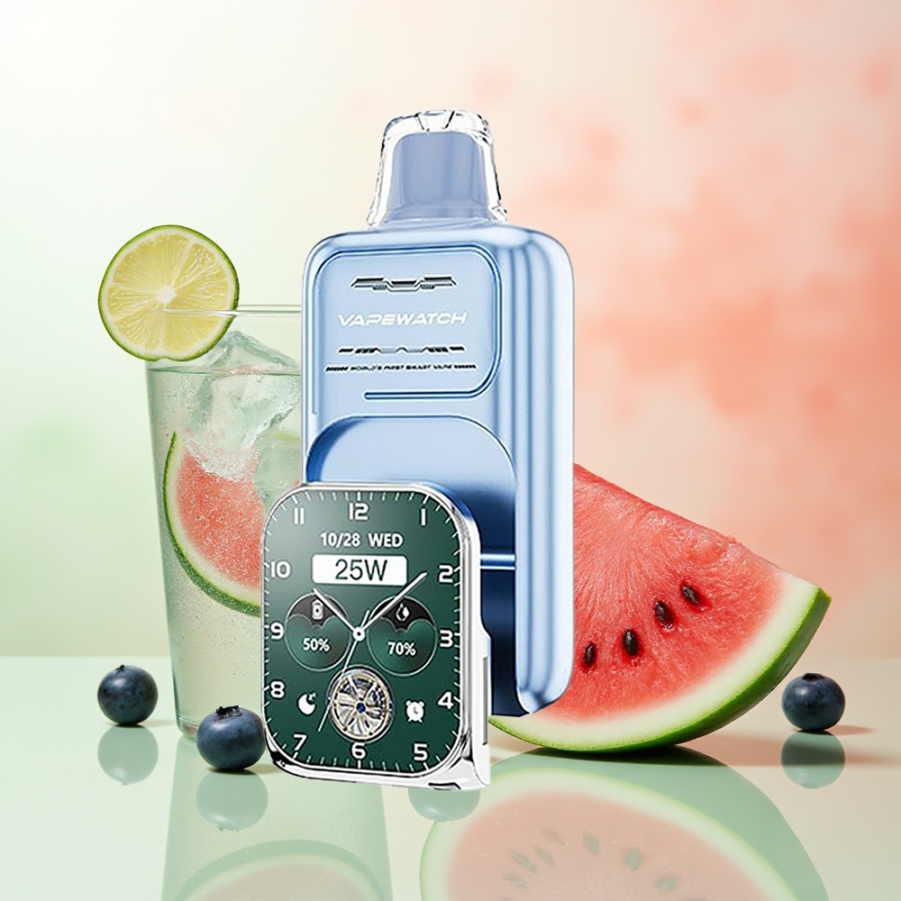 JNR VapeWatch 30000 Züge Blauberry Wassermelone Dual Mesh Coil 19mL 5% Typ-C Schnellladung