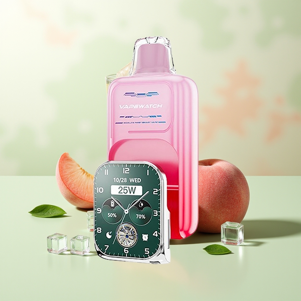 JNR VapeWatch 30000 Züge Doppel-Mesh Coil Typ-C Georgia Pfirsich 19mL 5% 1000mAh