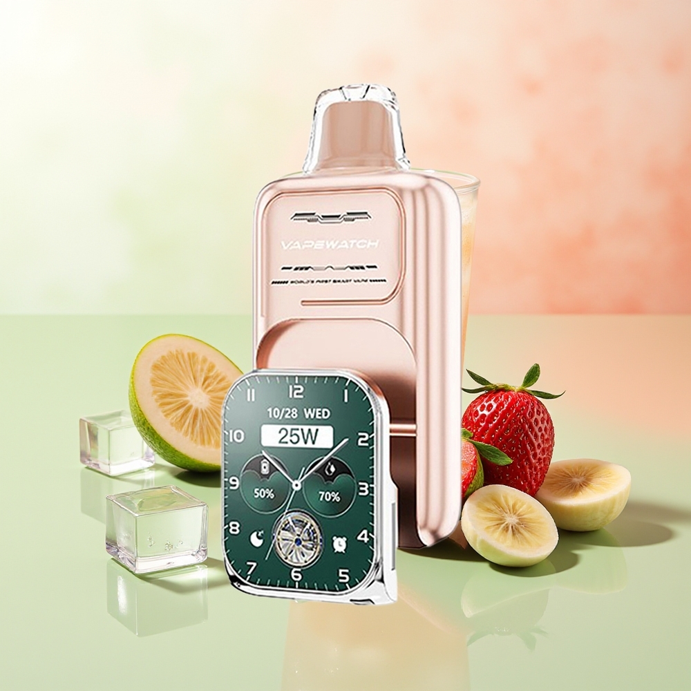 JNR VapeWatch 30000 Züge Erdbeer Banane 1000mAh Typ-C Dual Mesh Coil
