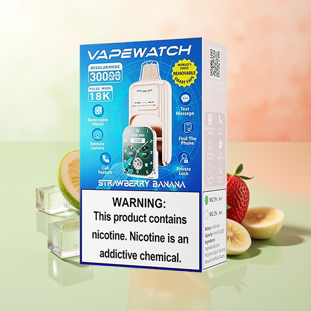 JNR VapeWatch 30000 Züge Erdbeer Banane 1000mAh Typ-C Dual Mesh Coil