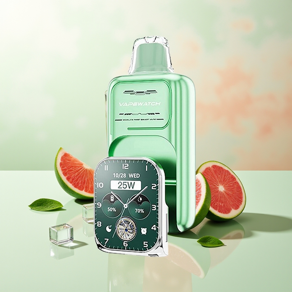 JNR VapeWatch 30000 Züge Miami Minze Dual Mesh Coil Typ-C Schnellladung 19mL 5% Nikotin 1000mAh