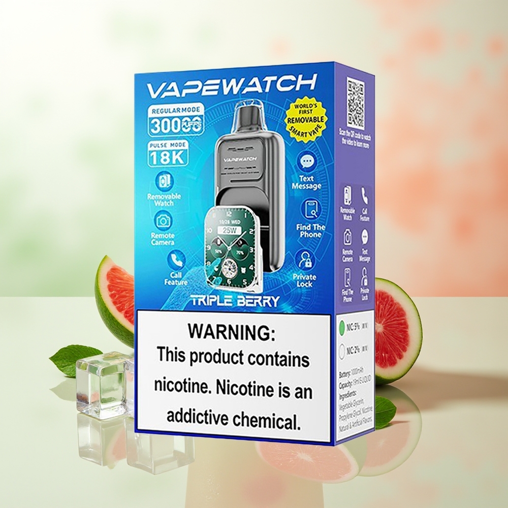 JNR VapeWatch 30000 Züge Triple Beere 1000mAh 19mL 5% Dual Mesh Coil Type-C