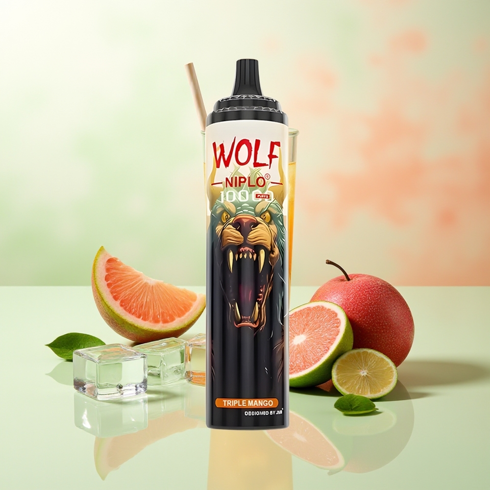 JNR Wolf Niplo 10000 Puffs Dreifach Mango Mesh 1.0 Ohm Typ-C 650mAh 20ml