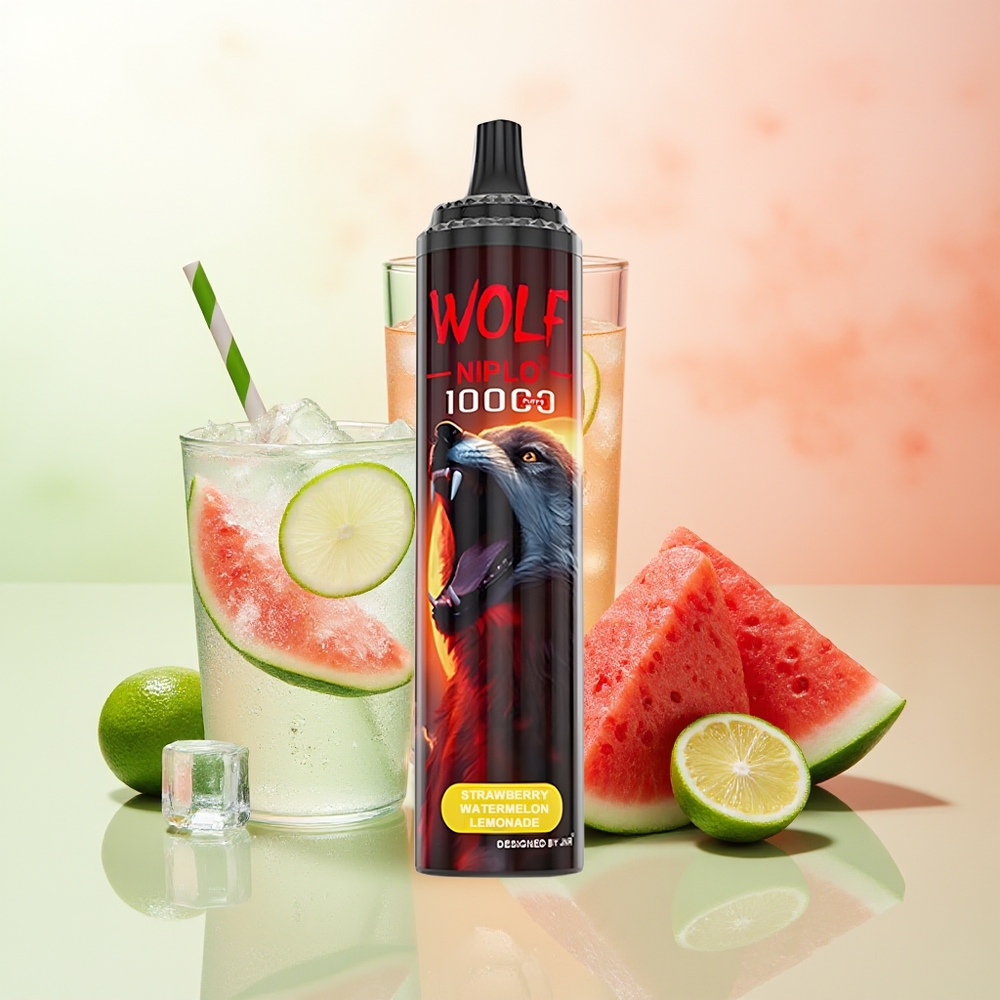 JNR Wolf Niplo 10000 Puffs Erdbeere Wassermelone Limonade 1.0 Ohm Mesh 650mAh 20ml Typ-C