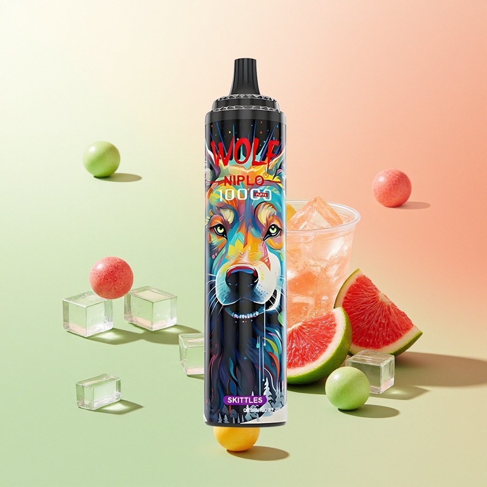 JNR Wolf Niplo 10000 Puffs Skittles 1,0 Ohm Mesh 650mAh 20ml Typ-C Schnellladung