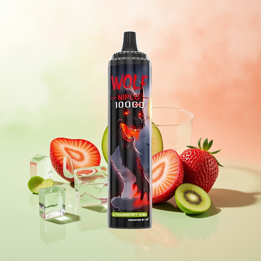 JNR Wolf Niplo 10000 Züge Erdbeer-Kiwi Typ-C Schnellladung 20ml