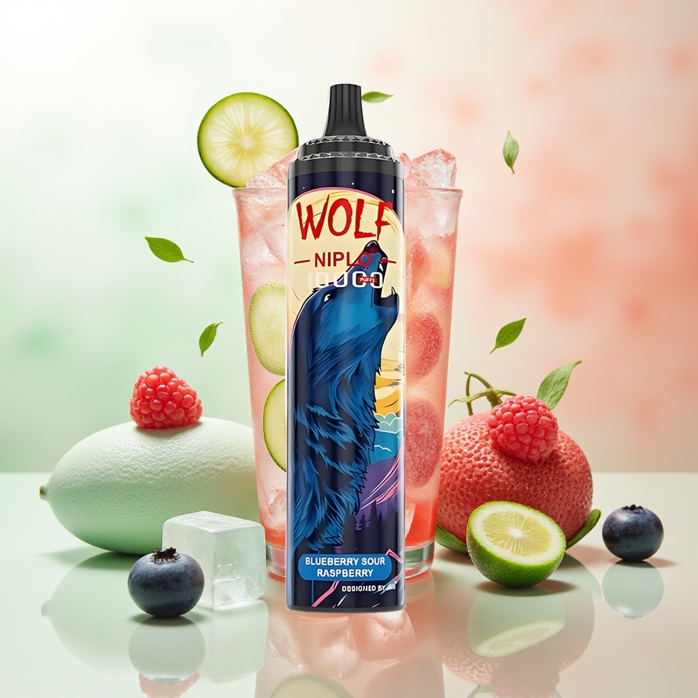 JNR Wolf Niplo 10000 Züge Heidelbeere-Sauer-Himbeere Mesh 1.0 Ohm 650mAh 20ml Typ-C
