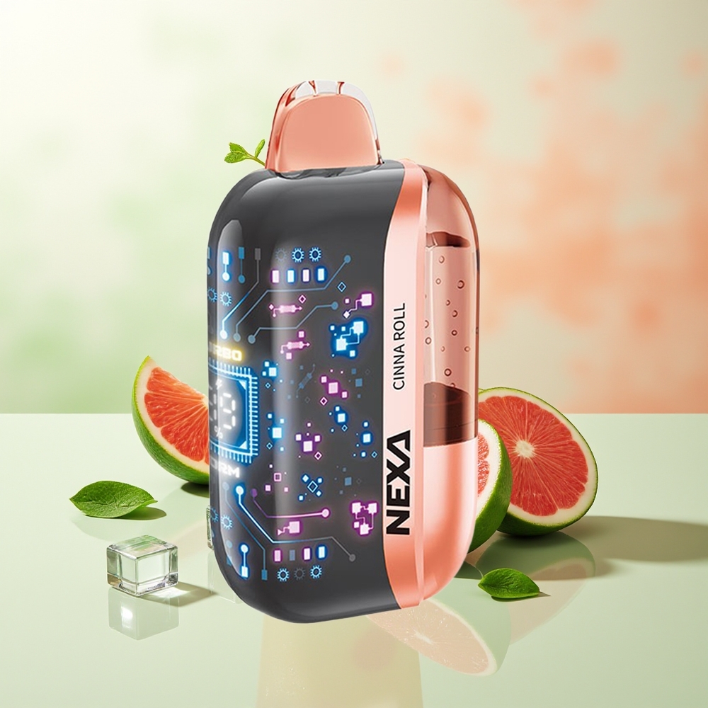NEXA Ultra 50000 Züge Cinna Rolle 20ml 800mAh 5% 0,9ohm Dual Mesh 3D Display Typ-C