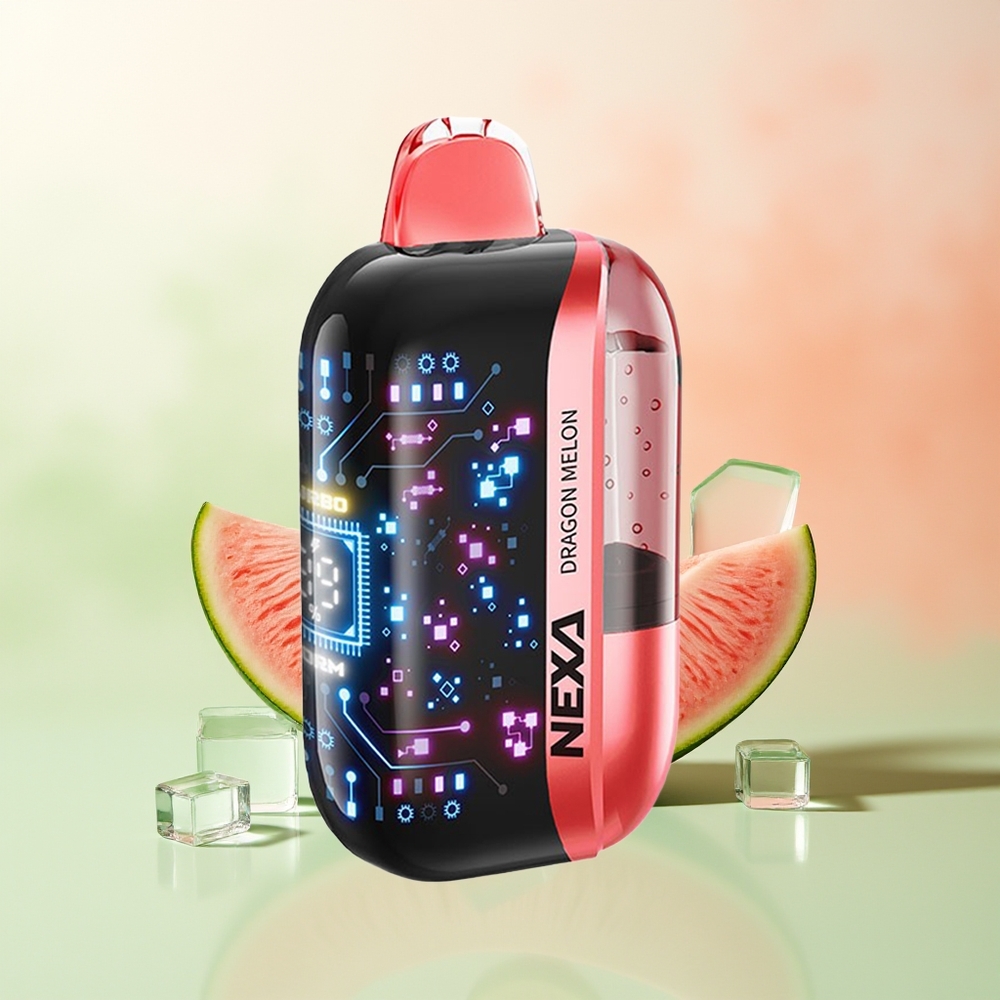 NEXA Ultra 50000 Züge Drachenmelone 20ml 800mAh 5% Typ-C 0,9ohm Dual Mesh 3D Display