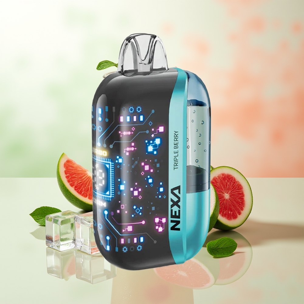 NEXA Ultra 50000 Züge Dreifachbeere 20ml 800mAh 5% 0,9ohm Dual Mesh Typ-C 3D Display