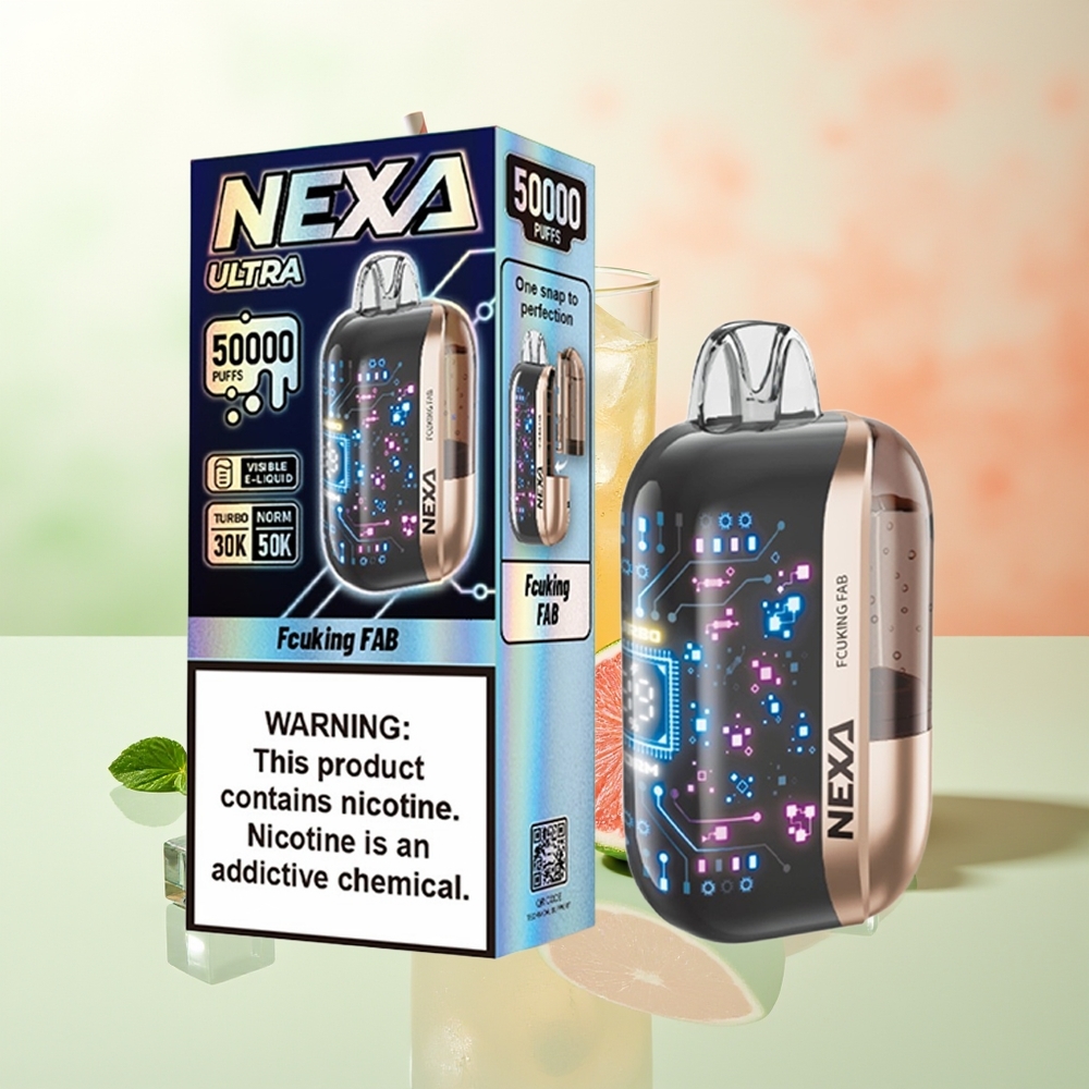 NEXA Ultra 50000 Züge Fcuking Fab 20ml 800mAh 5% Nikotin Typ-C 0,9ohm Dual-Mesh 3D-Bildschirm