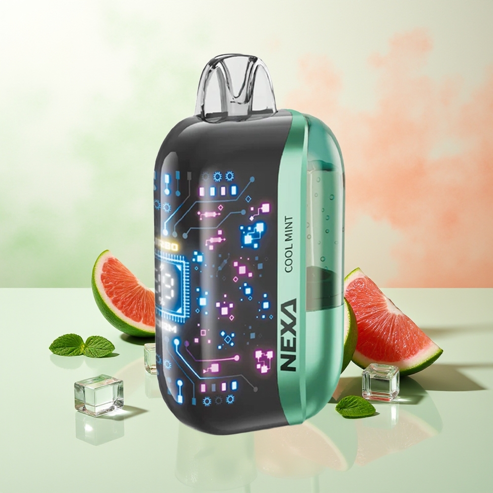 NEXA Ultra 50000 Züge Kühle Minze 20ml 800mAh 5% Typ-C 0,9Ohm Dual Mesh 3D Display