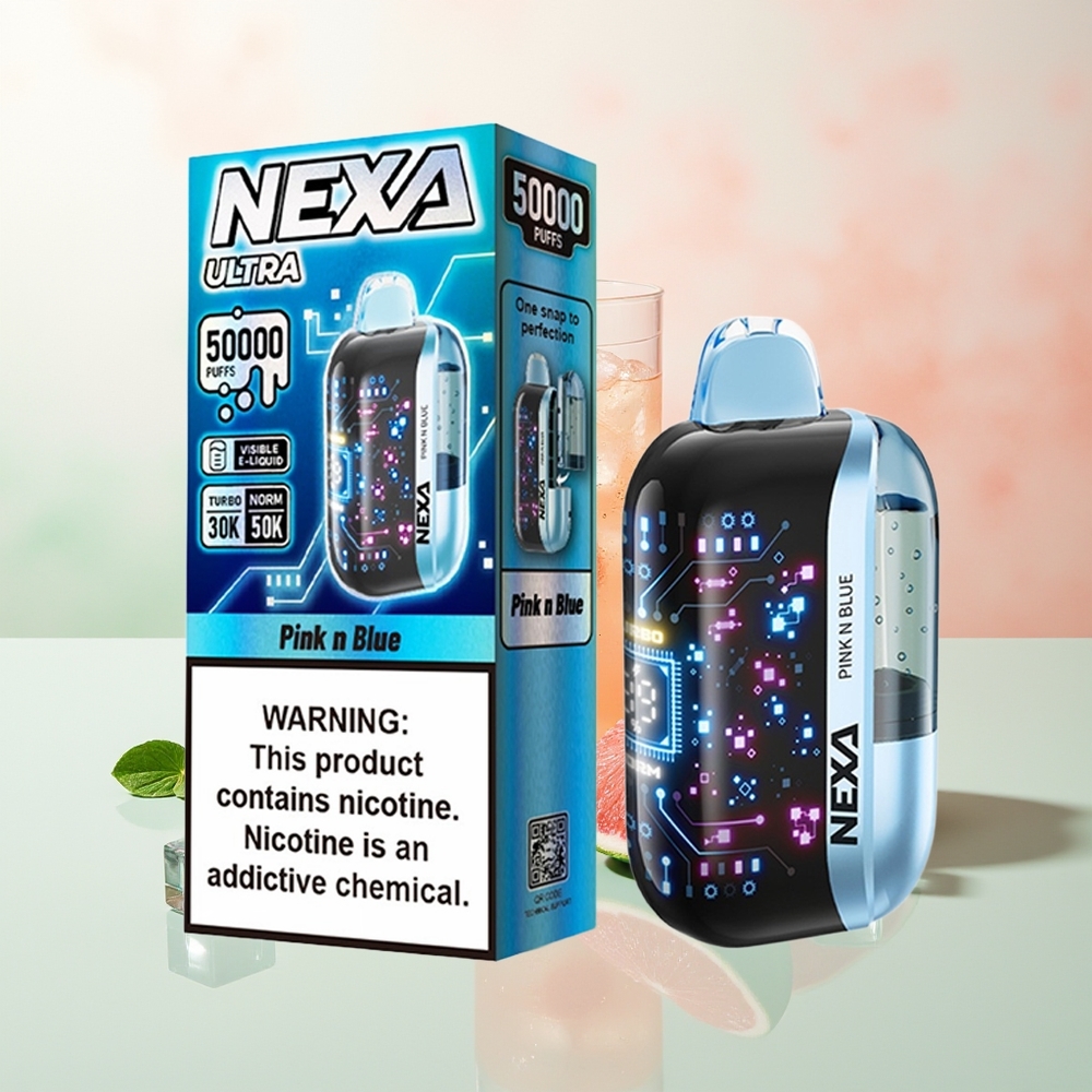 NEXA Ultra 50000 Züge Rosa & Blau 20ml 800mAh 5% Nikotin 0,9ohm Dual Mesh Typ-C