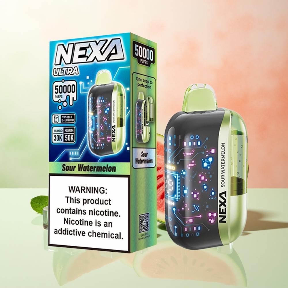 NEXA Ultra 50000 Züge Saure Wassermelone 20ml 800mAh Typ-C 3D-Display