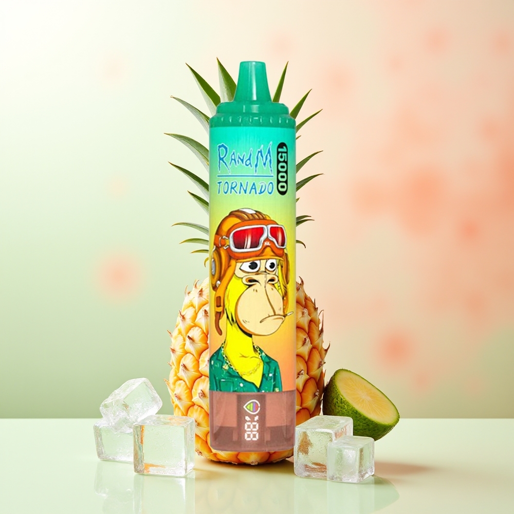 RandM Fumot Tornado 15000 Puffs Ananas-Eis LCD Typ-C Mesh
