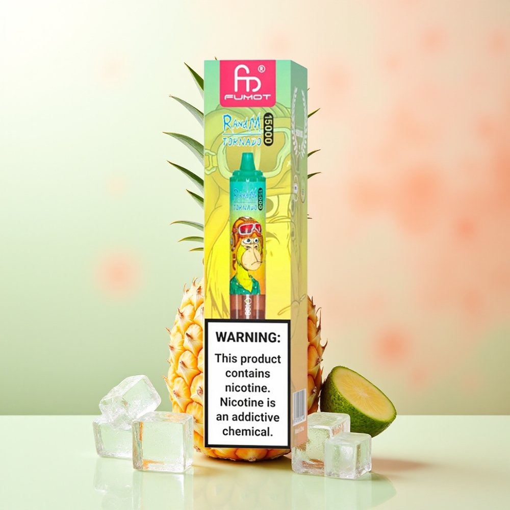 RandM Fumot Tornado 15000 Puffs Ananas-Eis LCD Typ-C Mesh