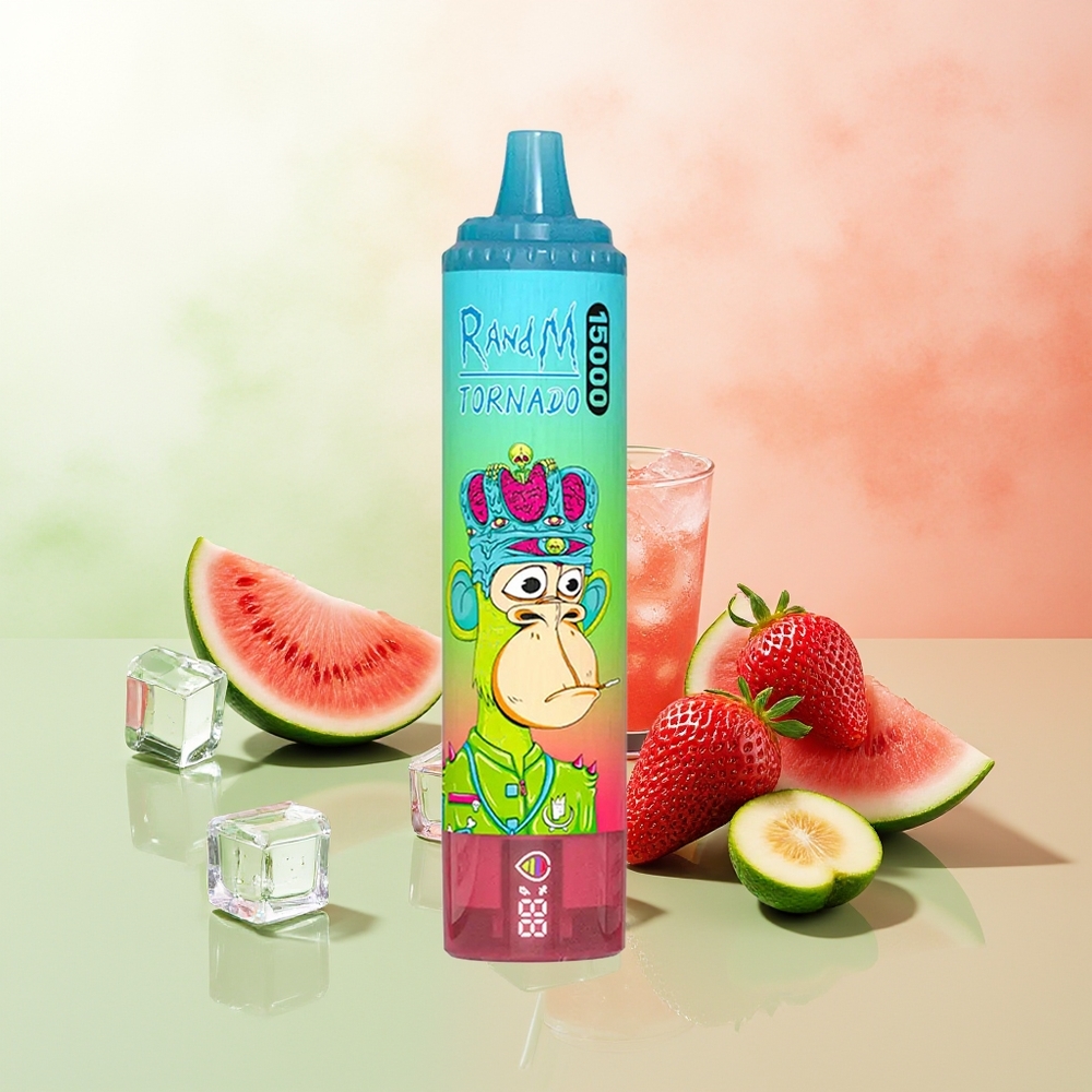 RandM Fumot Tornado 15000 Züge Erdbeer-Wassermelone Mesh LCD Typ-C