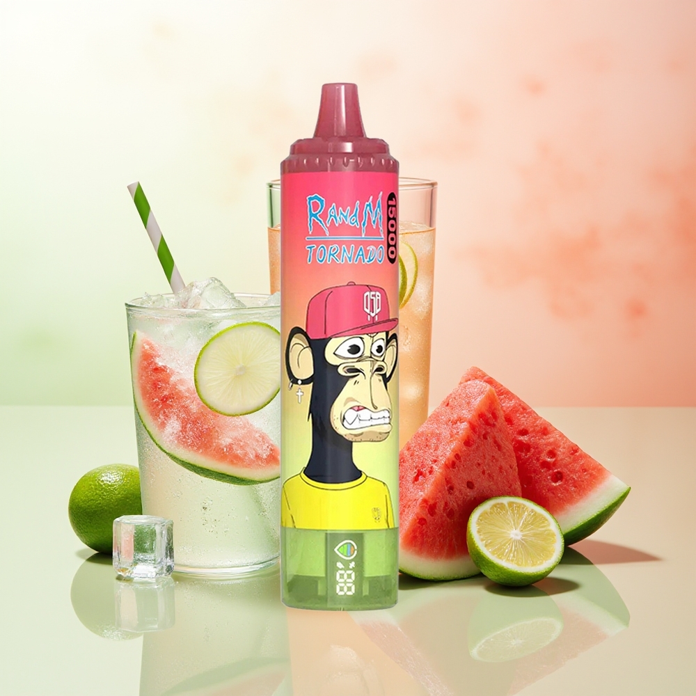 RandM Fumot Tornado 15000 Züge Erdbeer-Wassermelonen-Limonade 25ml 850mAh Mesh LCD Typ-C
