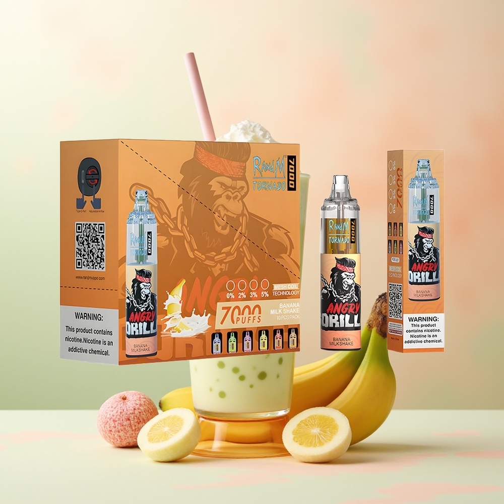 RandM Fumot Tornado 7000 Bananen-Milchshake RGB Mesh Coil Typ-C Luftregulierung