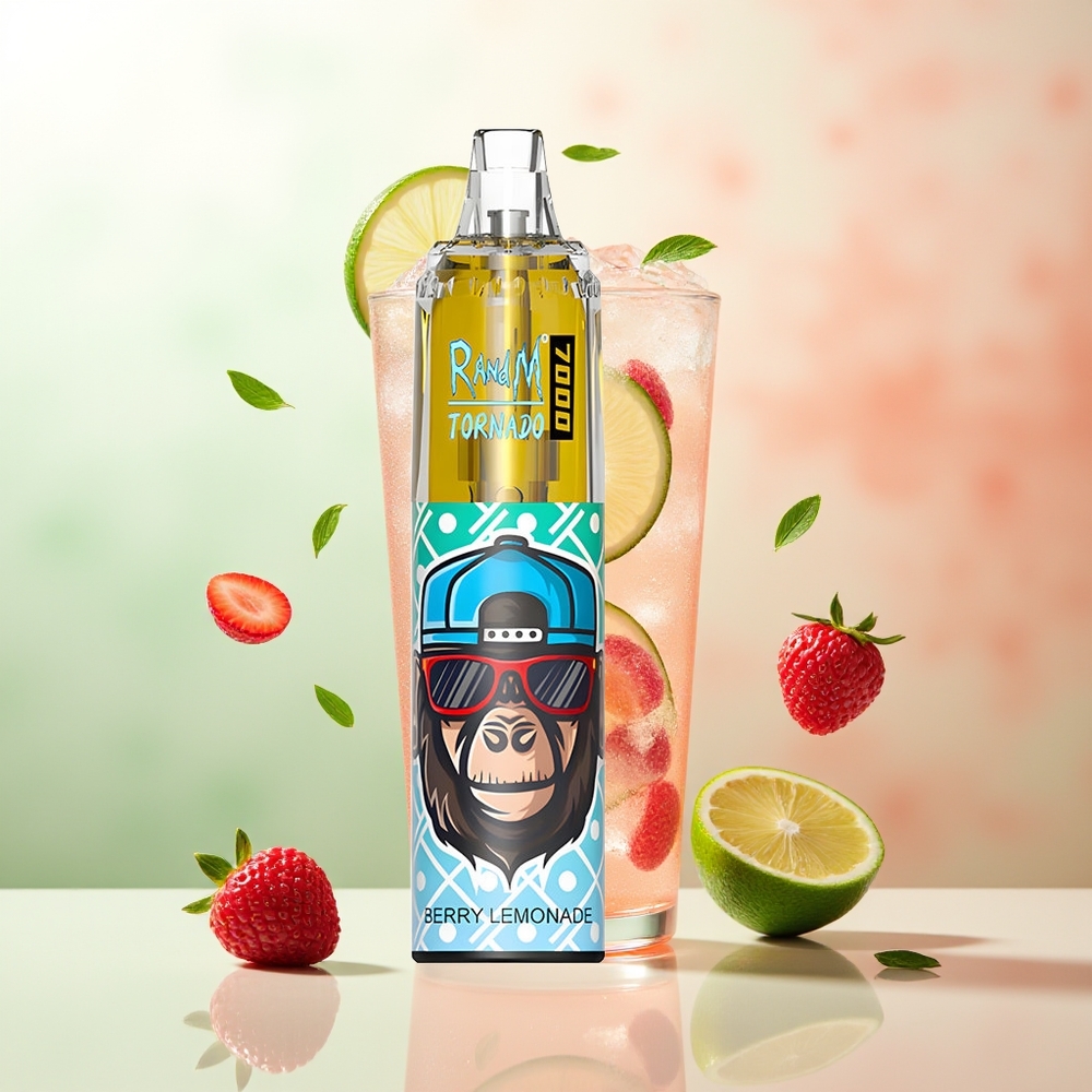 RandM Fumot Tornado 7000 Beere Limonade 14ML Mesh RGB Typ-C Luftregelbar