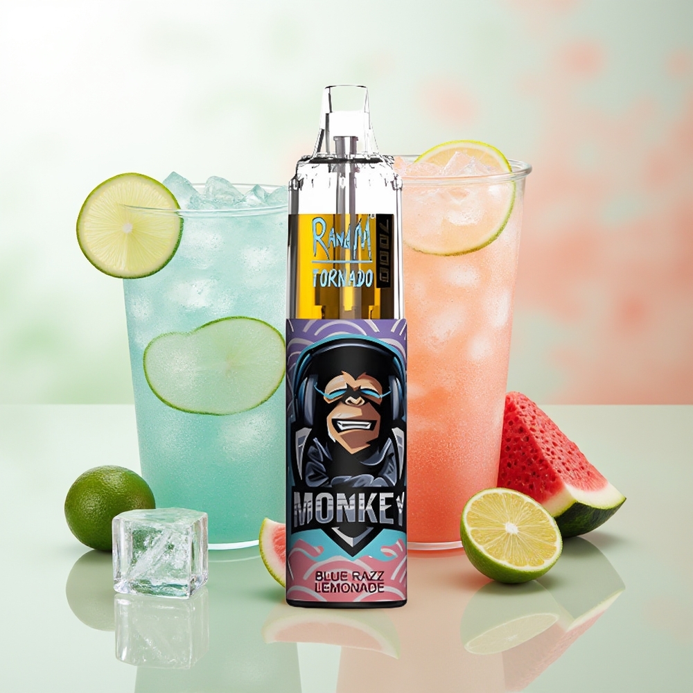 RandM Fumot Tornado 7000 Blaue Himbeer-Zitronenlimonade Typ-C RGB Mesh Luftregelung