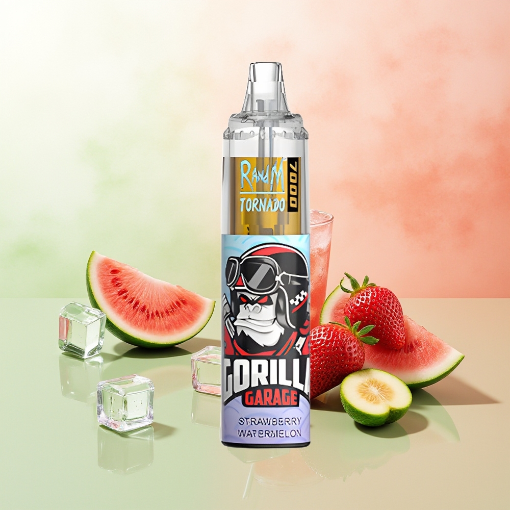 RandM Fumot Tornado 7000 Erdbeere Wassermelone 14ML Mesh Coil Typ-C RGB Luftregelung