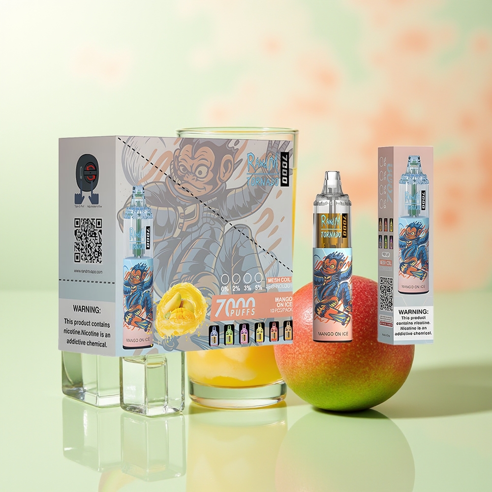 RandM Fumot Tornado 7000 Mango Auf Eis 14ML Mesh Coil Typ-C RGB Luftregelung