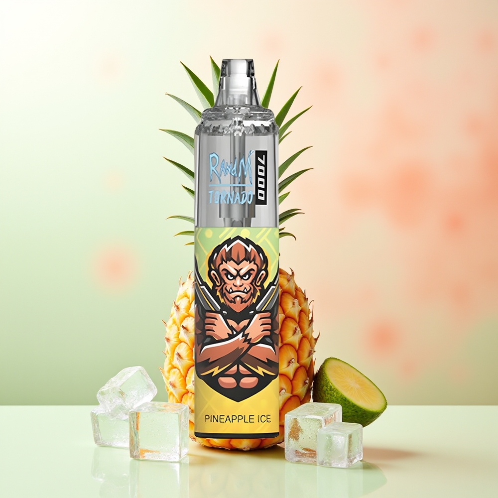 RandM Fumot Tornado 7000 Züge Ananas Eis Mesh Coil Typ-C RGB Luftregelung