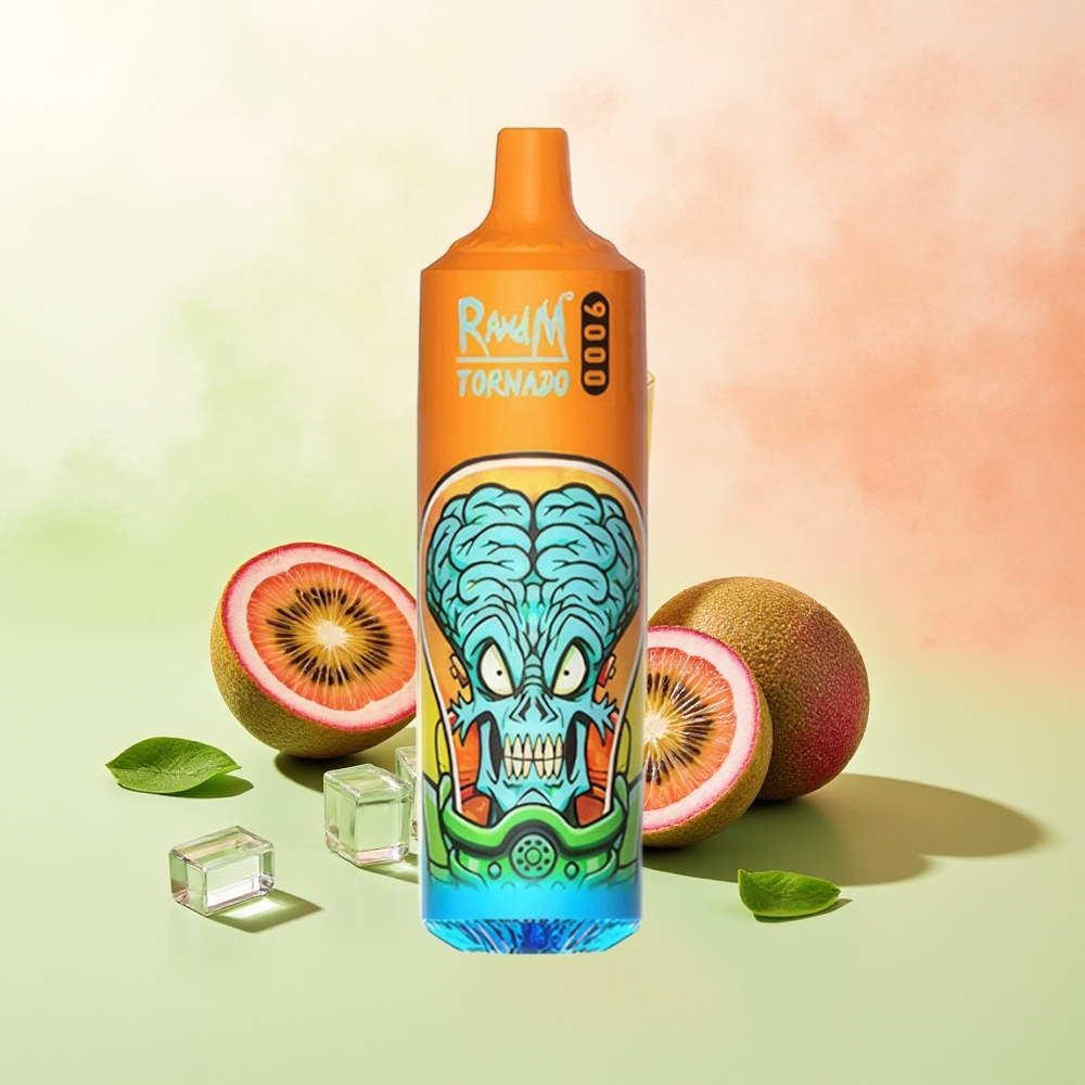 RandM Fumot Tornado 9000 Züfte Kiwi Passionsfrucht Guava 850 mAh 18 mL Mesh RGB 54 Sorten