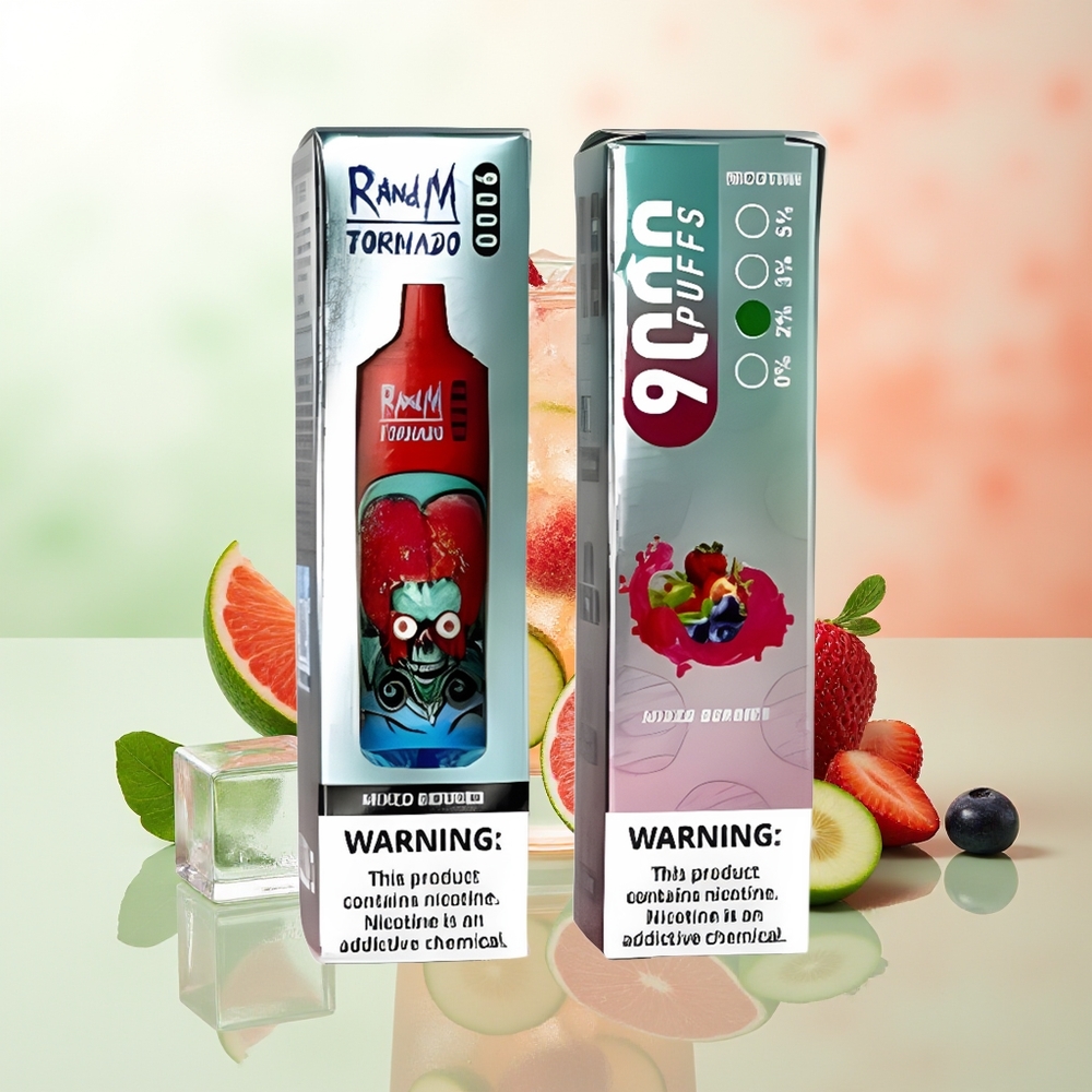 RandM Fumot Tornado 9000 Züge Beerenmix Wiederaufladbar 850 mAh 18 mL Mesh Coil RGB Display