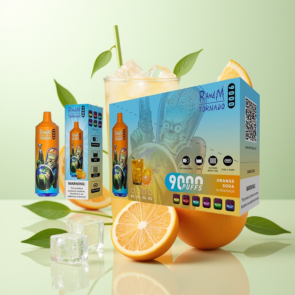 RandM Fumot Tornado 9000 Züge Orangenlimonade 850 mAh 18 mL Mesh RGB 54 Sorten