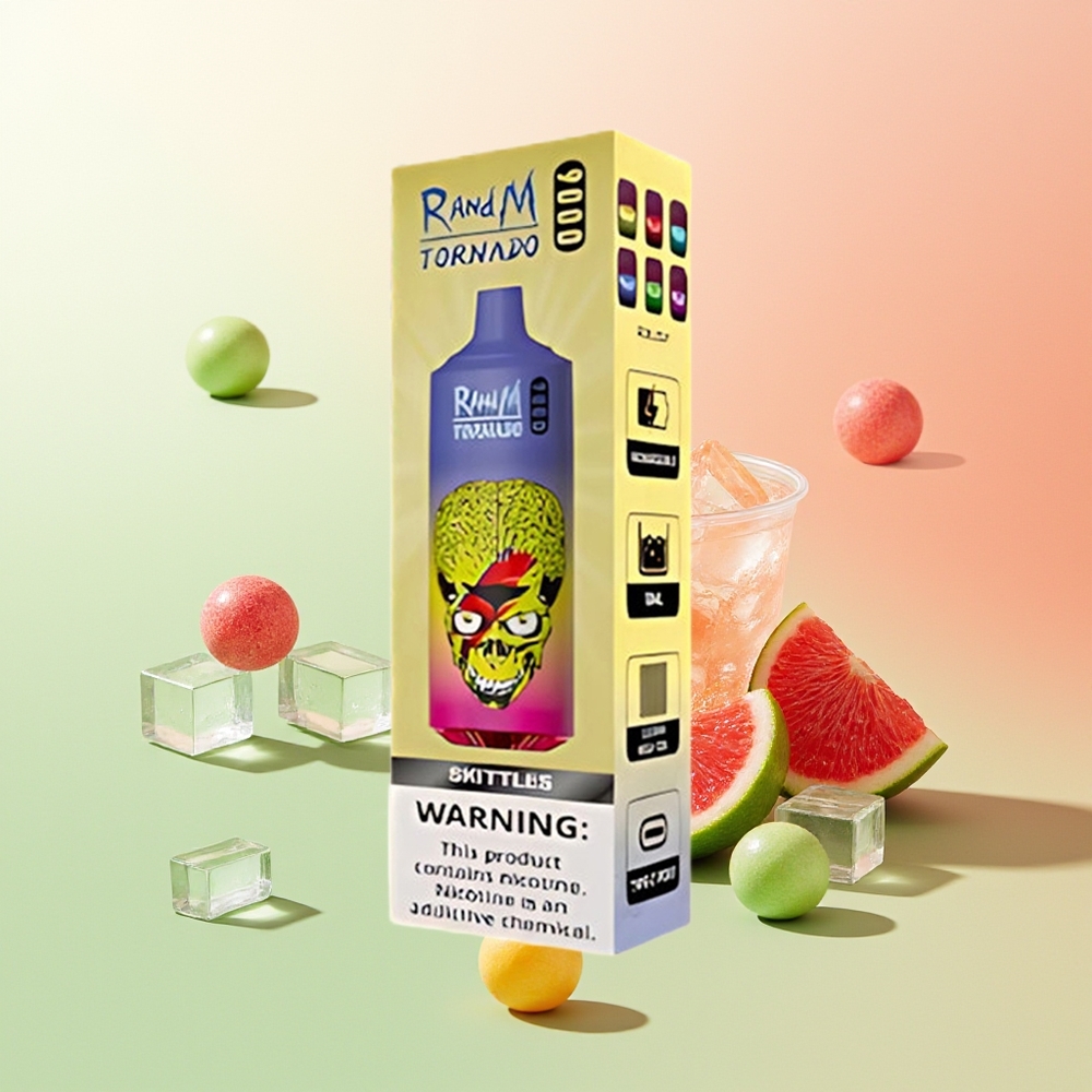 RandM Fumot Tornado 9000 Züge Skittles Geschmack Mesh Coil RGB Display