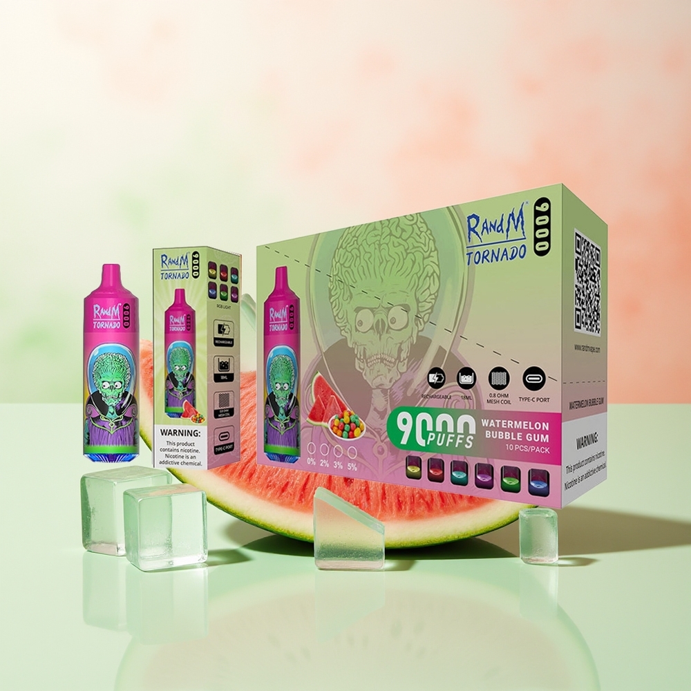 RandM Fumot Tornado 9000 Züge Wassermelone Bubble Gum RGB Mesh Display