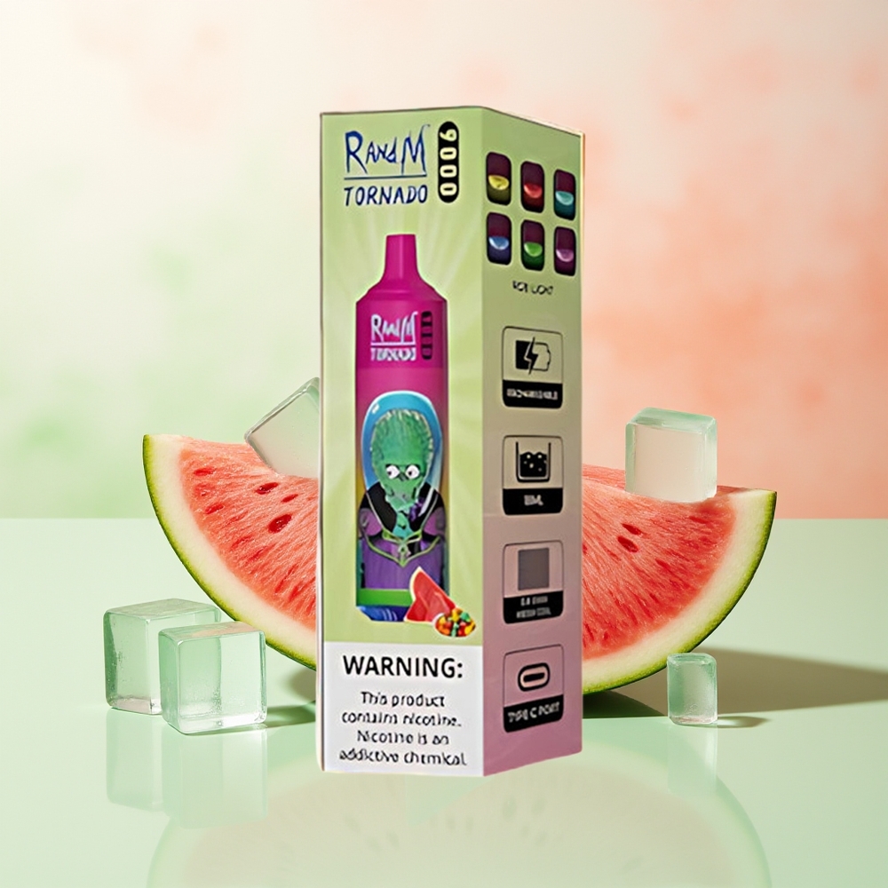 RandM Fumot Tornado 9000 Züge Wassermelone Bubble Gum RGB Mesh Display