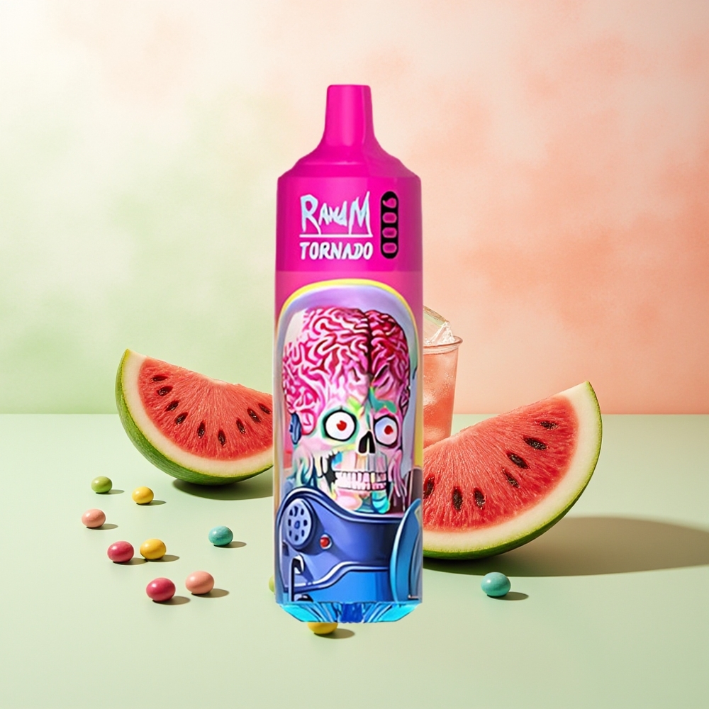 RandM Fumot Tornado 9000 Züge Wassermelone Skittles 850 mAh 18 mL Mesh RGB 54 Sorten